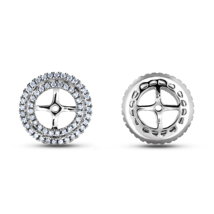 Diamond halo deals earring jackets