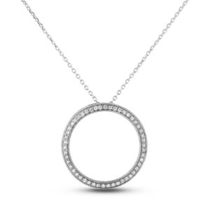 0.50 Carat TW Canadian Diamond Circle Pendant in White Gold