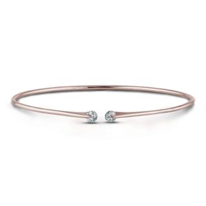 0.44 Carat TW Canadian Diamond Hug Bangle Bracelet in 18K Rose Gold
