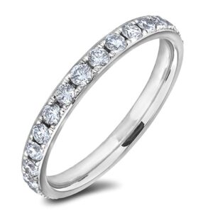 0.88 Carat TW Full Eternity Anniversary Ring in 18K White Gold