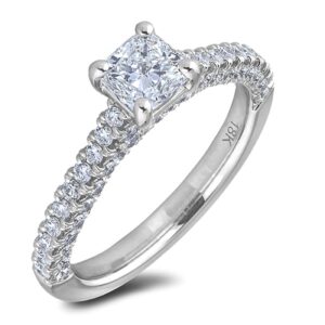 0.70 Carat Forevermark Diamond Engagement Ring with Hidden Details in 18K White Gold