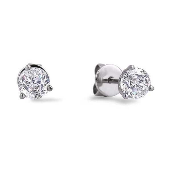 Canadian Diamond Stud Earrings in White Gold