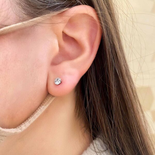 13 Carat TW Canadian Diamond Stud Earrings in 10K White Gold