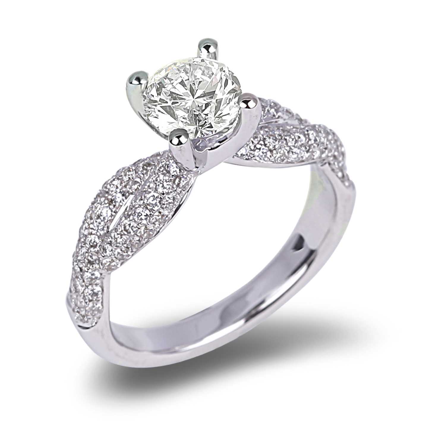 1.21 Ct Canadian Diamond Weave Engagement Ring