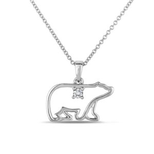 Canadian Diamond Polar Bear Pendant