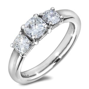 1.36 Carat TW Forevermark Diamond Trilogy Engagement Ring in Platinum