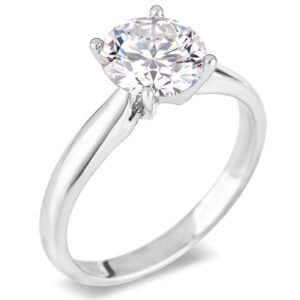 Canadian Diamond Solitaire Ring in 14K White Gold