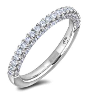 0.70 Carat TW Diamond Matching Wedding Ring with Hidden Details in 14K White Gold