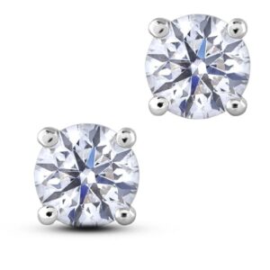 1.60 Carat TW GIA Certified Diamond Stud Earrings in 18K White Gold