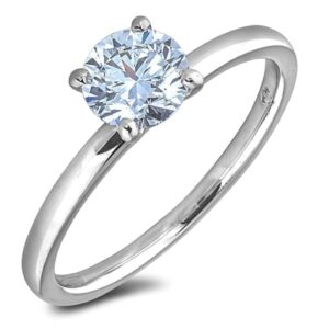 0.70 Carat GIA Certified Solitaire Diamond Engagement Ring in 14K White Gold