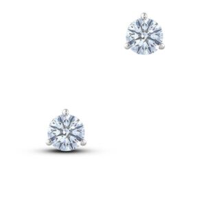 0.60 Carat TW GIA Certified Diamond Stud Earrings in 14K White Gold