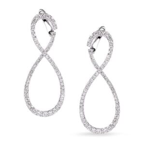 0.84 Carat TW Canadian Diamond Infinity Hoop Earrings in White Gold