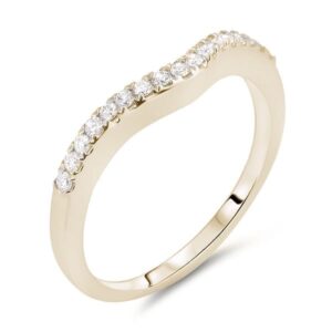 0.15 Carat TW Diamond Curve Wedding Band in 14K Yellow Gold