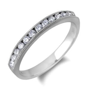 0.32 Carat TW Diamond Channel Set Anniversary Ring in 14K White Gold