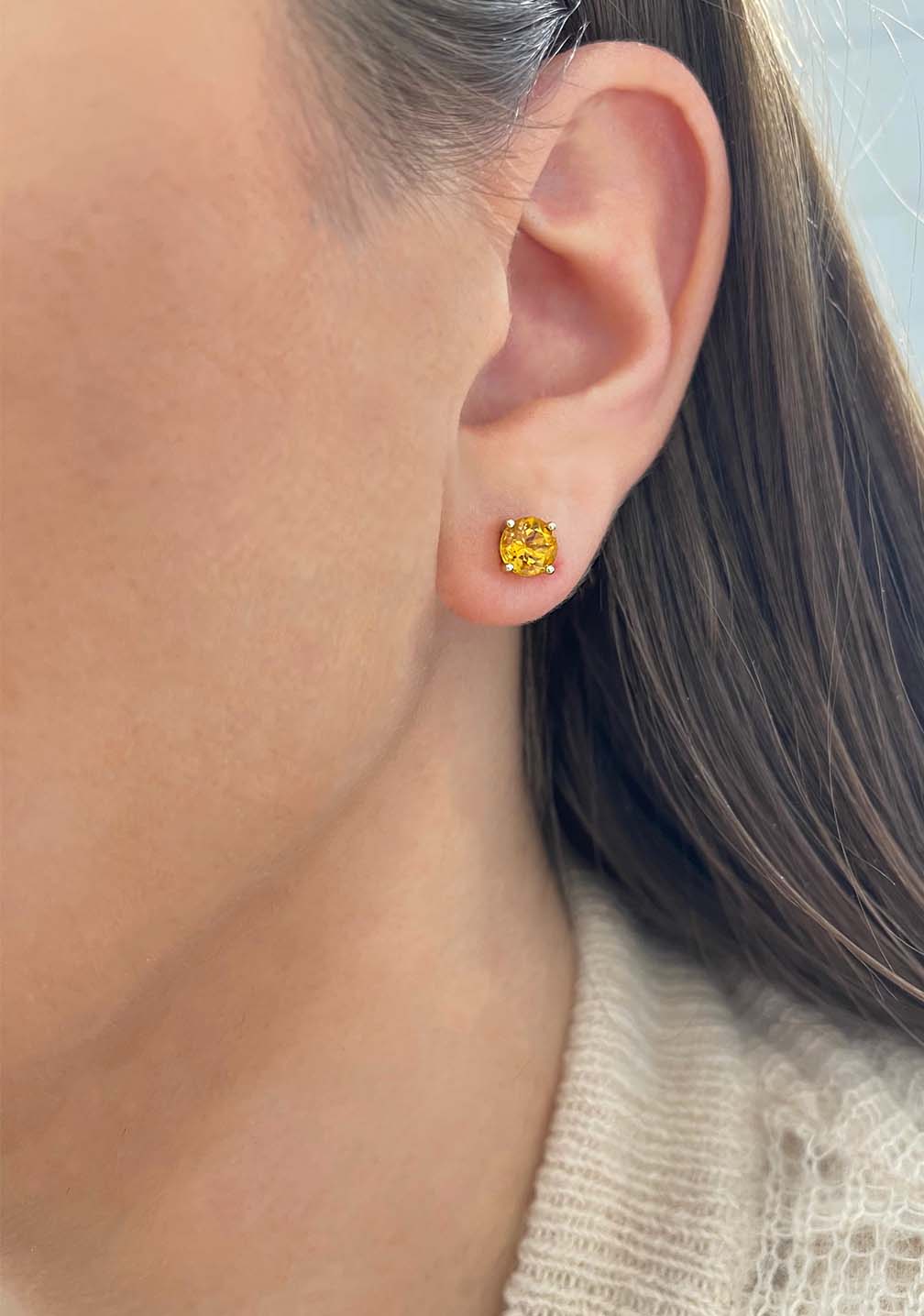 citrine stud earring