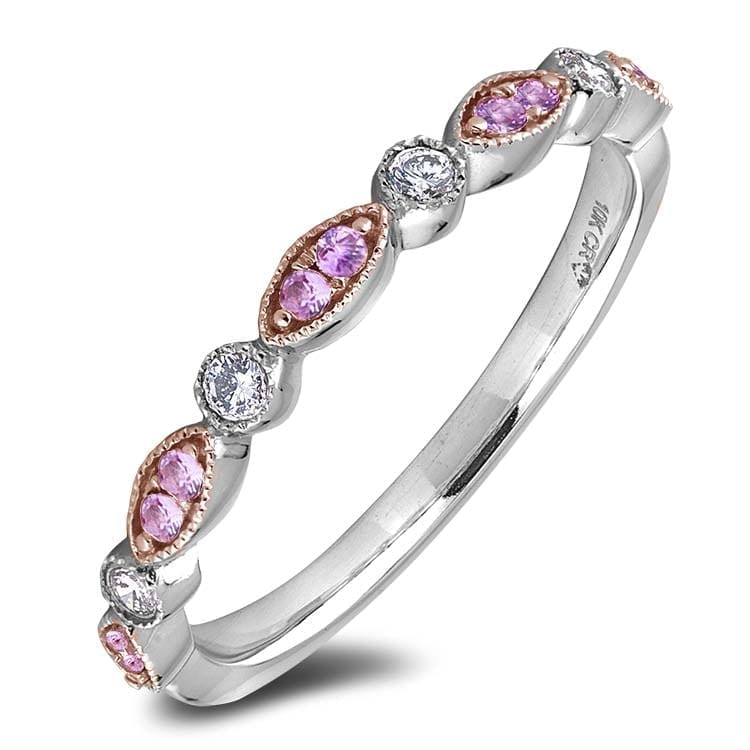 Pink sapphire stackable ring sale