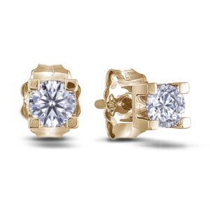 0.20 Carat TW Canadian Diamond Stud Earrings in 14K Yellow Gold