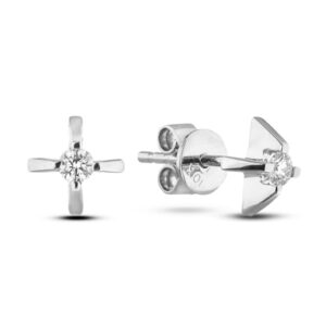 0.12 Carat TW Diamond Star Stud Earrings in White Gold