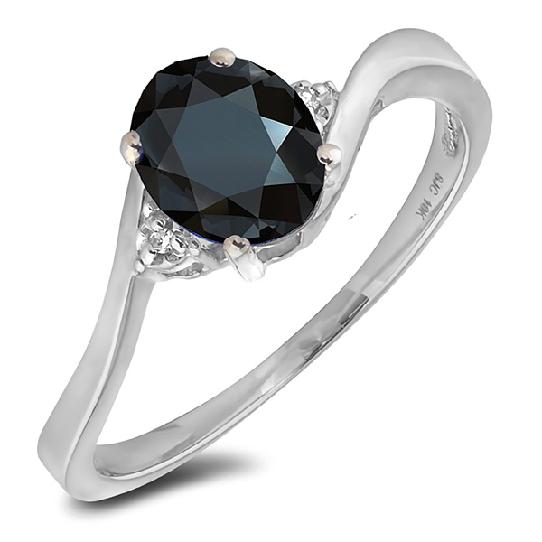 Dazzling Black Sapphire Crystal Stone Ring - 925 Silver – PeopleMerch