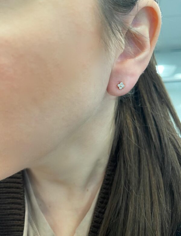 0.20 Carat TW Diamond Flower Stud Earrings in Rose Gold