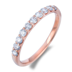 0.46 Carat TW Diamond Anniversary Wedding Ring in 14K Rose Gold