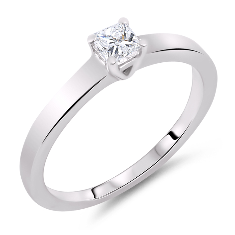 Princess Cut Solitaire Engagement Ring - Diamondrensu