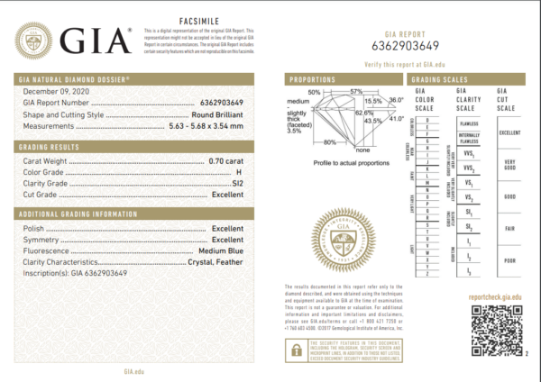 GIA Certified Diamond Solitaire Pendant in 14K White Gold | 0.70 Carat