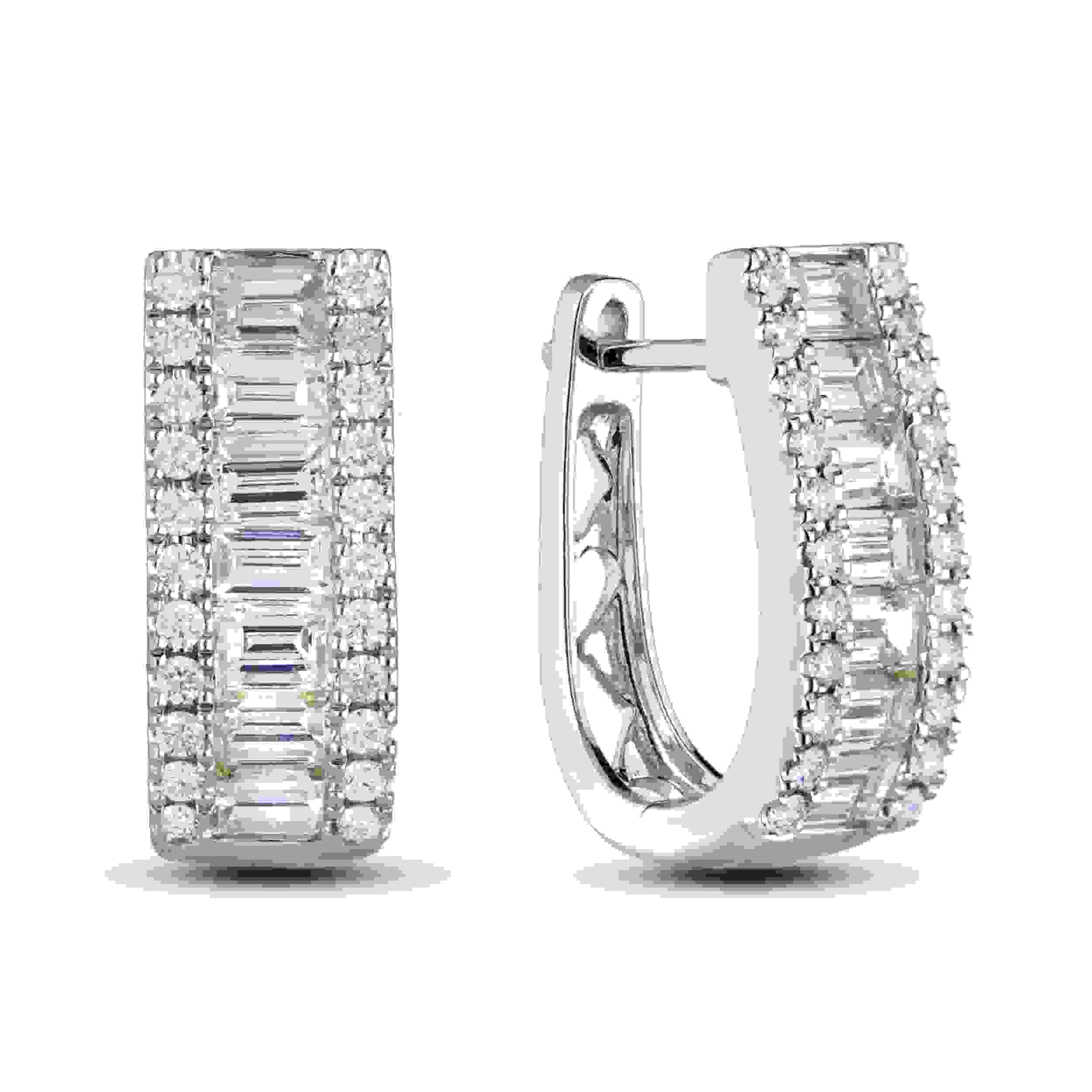 White gold diamond earrings hoops cheap