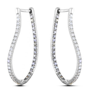 0.50 Carat TW Canadian Diamond U-Shape Hoop Earrings in White Gold