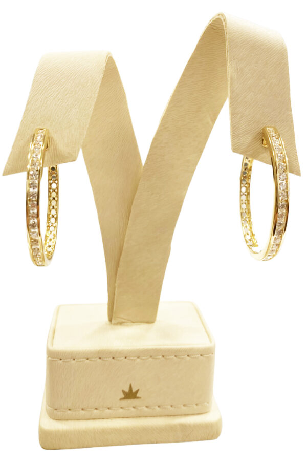 1.22 Carat TW Diamond Hoop Earrings in 18K Yellow Gold