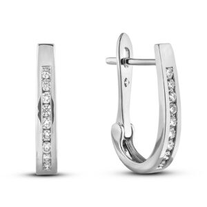 0.33 Carat TW Canadian Diamond Hoop Earrings in 10K White Gold