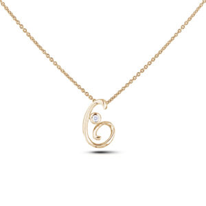 Canadian Diamond Solitaire Rose Gold Letter G Initial Necklace