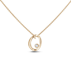 Canadian Diamond Solitaire Rose Gold Letter O Initial Necklace