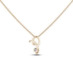 Canadian Diamond Solitaire Rose Gold Letter P Initial Necklace