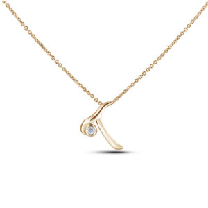 Canadian Diamond Solitaire Rose Gold Letter T Initial Necklace