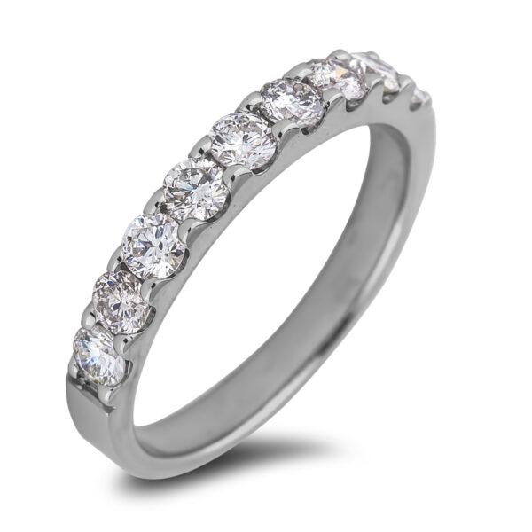 0.80 Carat TW Diamond Wedding Band in 14K White Gold