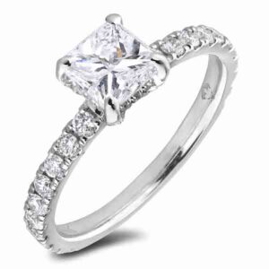 1.22 Carat Cushion Cut De Beers Forevermark Black Label Diamond Engagement Ring in Platinum