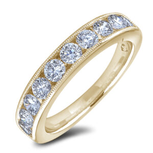 0.77 Carat TW Diamond Channel Set Anniversary Ring in 14K Yellow Gold