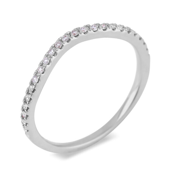 0.15 Carat TW Diamond Wedding Band Ring in 14K White Gold