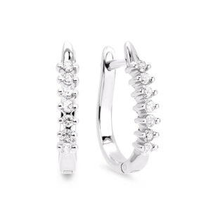0.25 Carat TW Diamond Hoop Earrings in White Gold