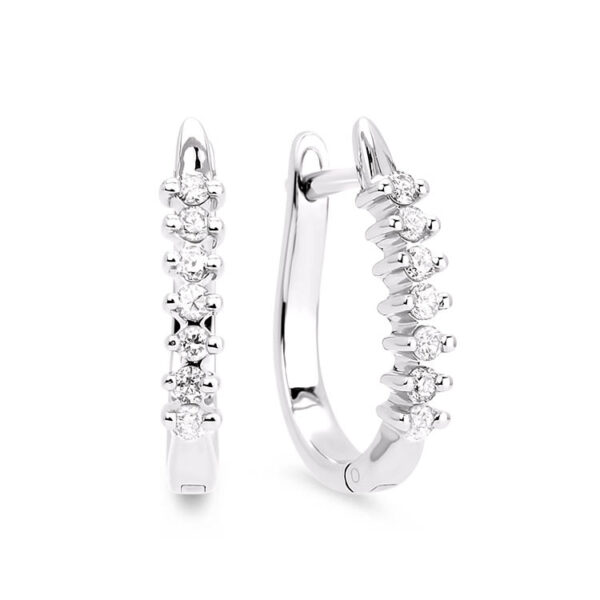 Canadian Diamond Hoop Earrings in White Gold | 0.25 Carat TW
