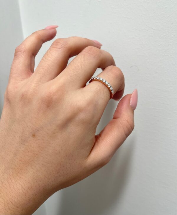 0.46 Carat TW Diamond Anniversary Wedding Ring in 14K Rose Gold