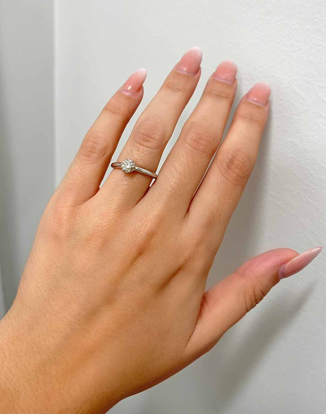 0.43 Ct Canadian Coffee Diamond Solitaire Engagement Ring in White