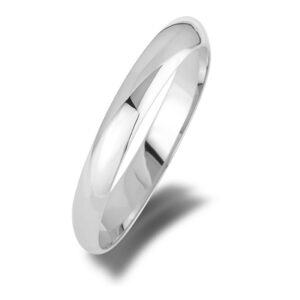 His & Her's 3MM Classic Wedding Band Ring in White or Yellow Gold