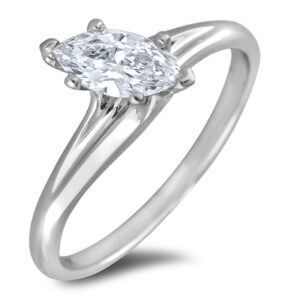 0.30 Carat Canadian Diamond Marquise Cut Solitaire Engagement Ring in White Gold