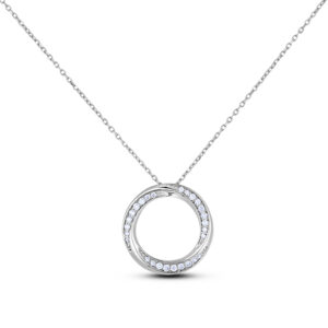0.16 Carat TW Canadian Diamond Circle Pendant in White Gold