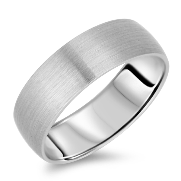 His Her s 7MM Matte Brushed Wedding Band Ring in 14K Gold