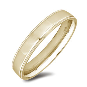 His & Her's 3MM Milgrain Wedding Band Ring in 10K White or Yellow Gold