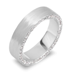 1.40 Carat TW Men's Double Side Eternity Diamond Wedding Band Ring in White Gold