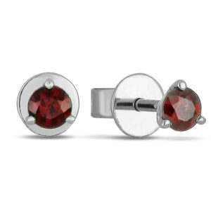 0.51 Carat TW Ruby Stud Earrings in White Gold